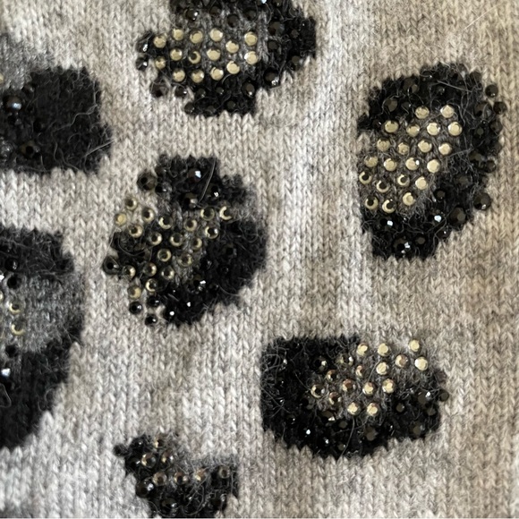 NWT Nordstrom Bari Lynn Leopard Print Knit Fingerless Gloves - Picture 9 of 9